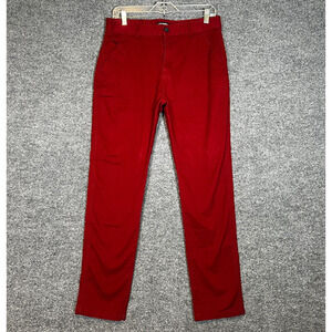 Italymorn‎ Pants Mens 30x30 Red Burgundy Straight Leg Casual Flat Front